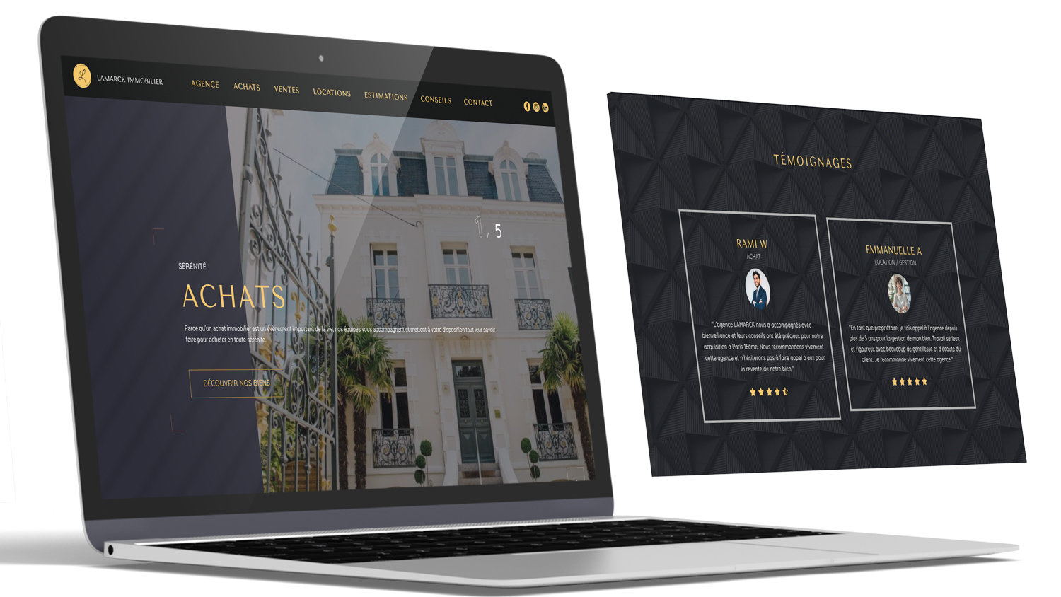 Mockup site internet Lamarck Immobilier